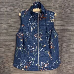CJ Banks Blue Print Puffy Vest Size XL